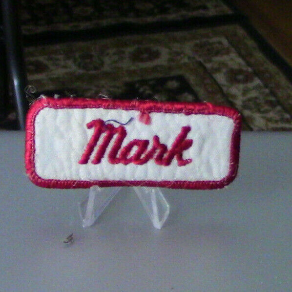 Uniform, Name Patch:MARK (White Background/Red Outline & Letters)