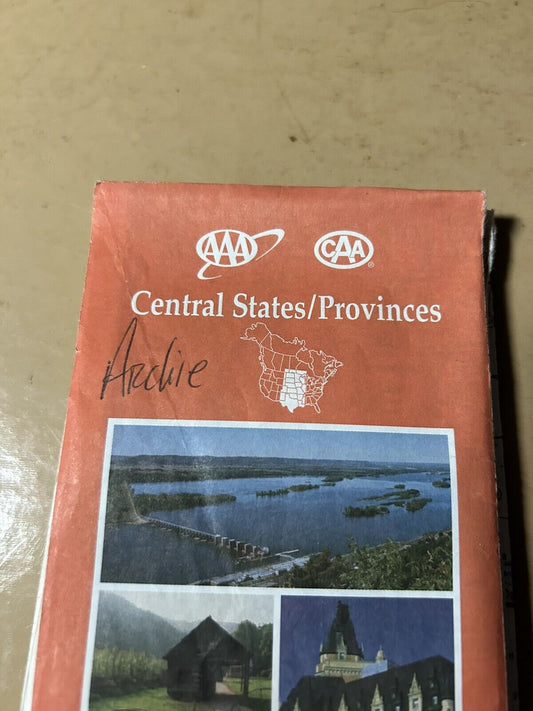 AAA MAP CENTRAL STATES/PROVINCES 1998