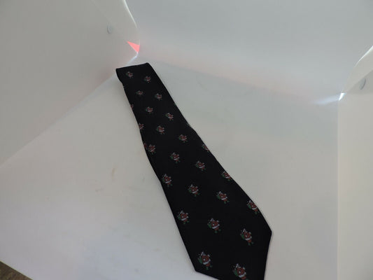 Black Background/Colorful Santa Clause Noel Brand Christmas Neck Tie