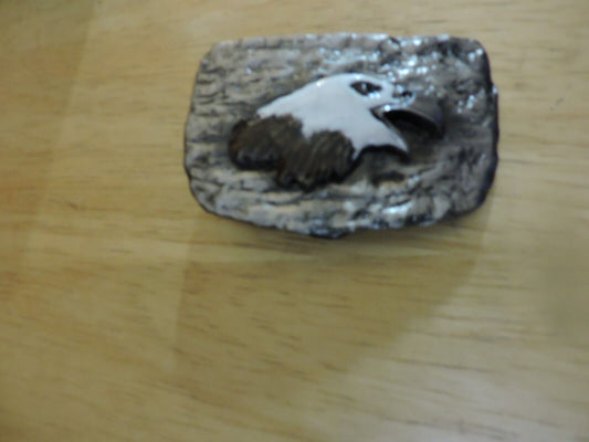 BELT BUCKLE  SILVER WITH EAGLE HEAD  #2  (2.75X 1.75 INCHES) NUMBERED 9013