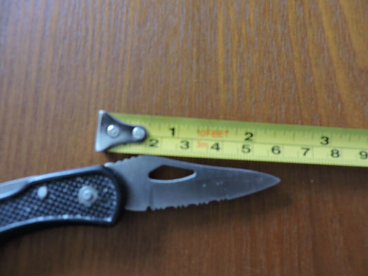 BLACK HANDLED KNIFE--2 INCH  SINGLE BLADE