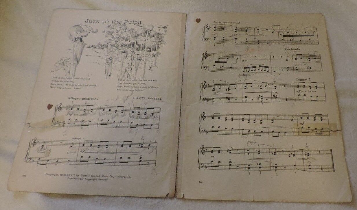 Piano Sheet Music: Tuneful Tunelets By Juanita Masters 1927