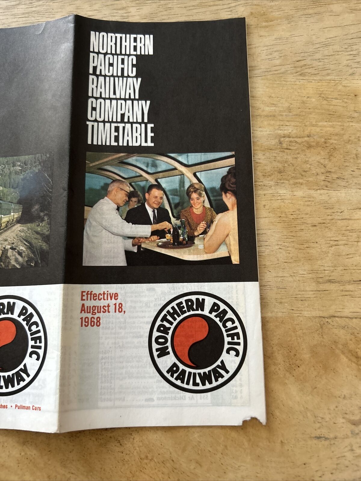 Northern Pacific Railway Time Table August 18 1968
