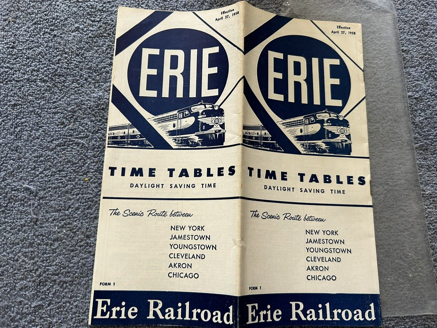 Erie Railroad Public Timetable 1958 April 27