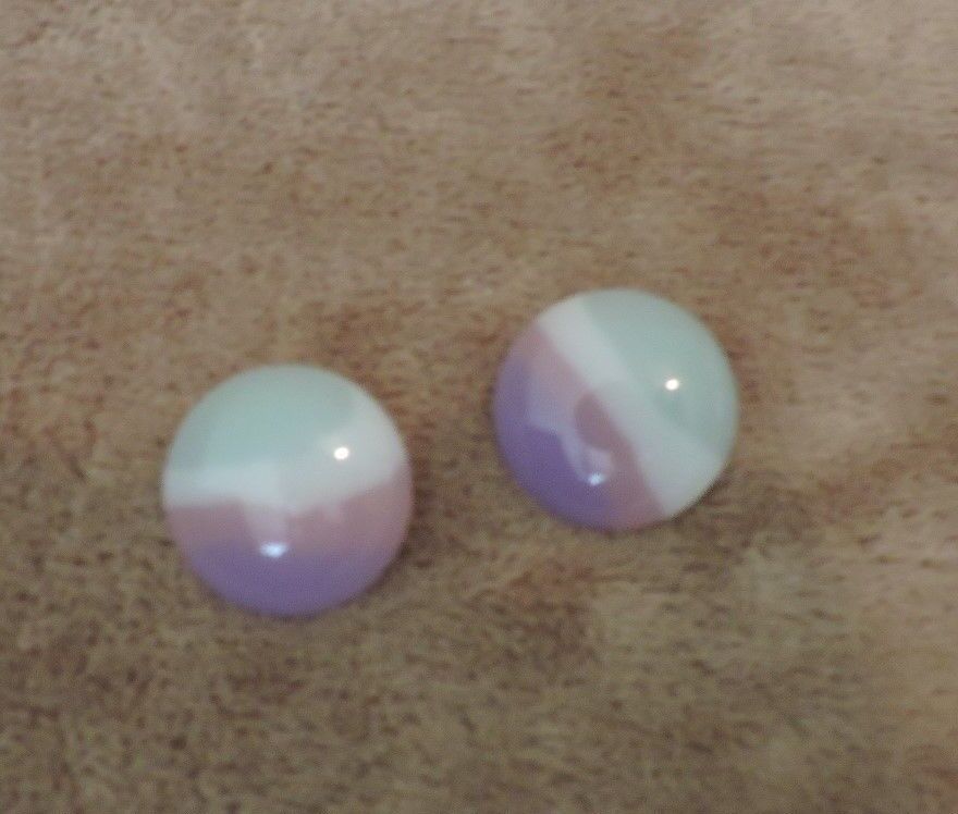 Green/White/Pink/Purple Circular Earings