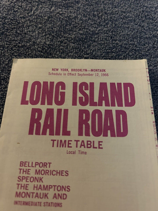 LONG ISLAND RAIL ROAD TIME TABLES SEPTEMBER 12, 1966
