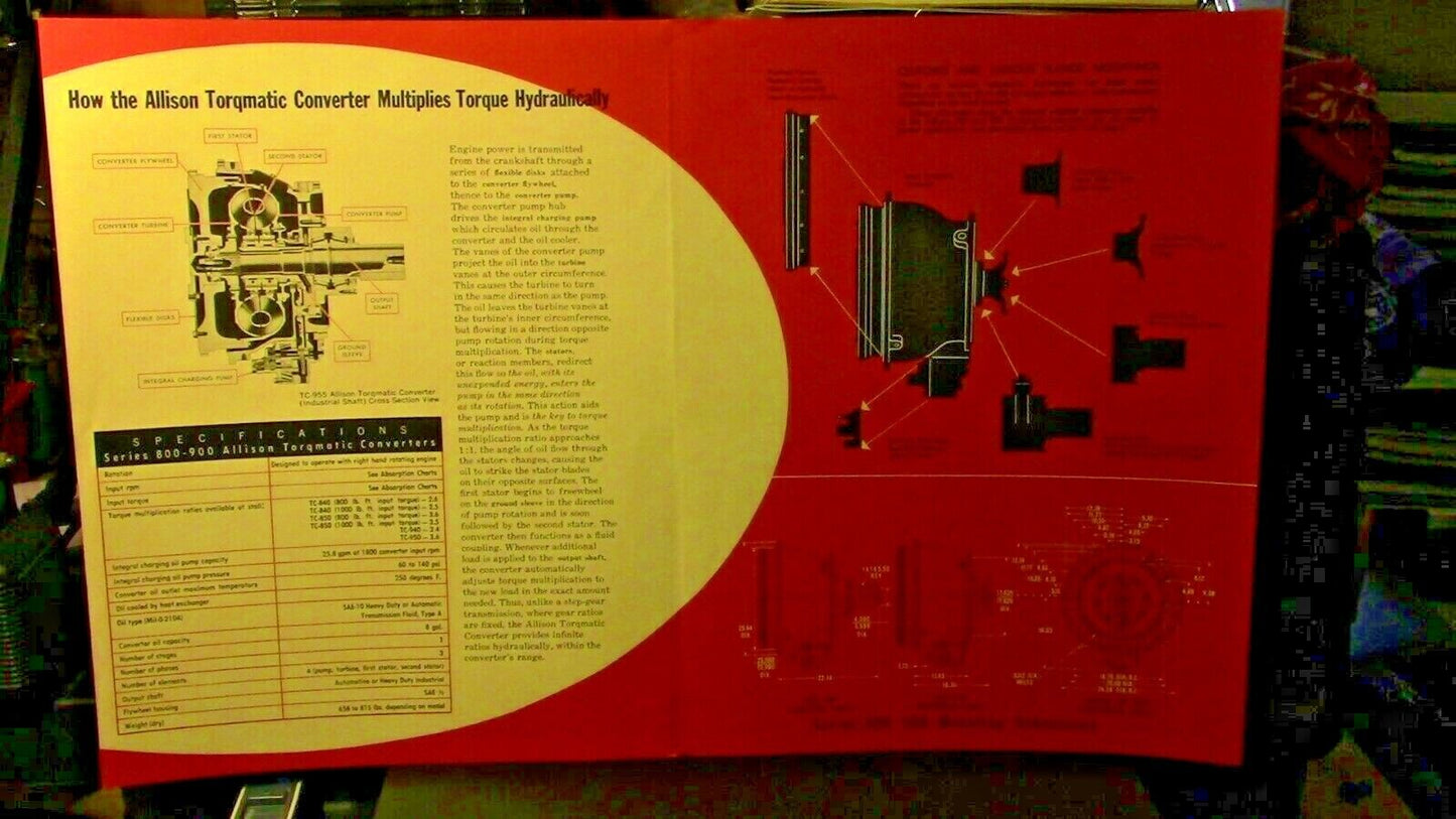 VINTAGE (1954) ALLISON TORQMATIC CONVERTER SALES BROCHURE