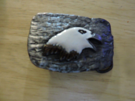 BELT BUCKLE  SILVER WITH EAGLE HEAD  #3  (2.75X 1.75 INCHES) NUMBERED 9013
