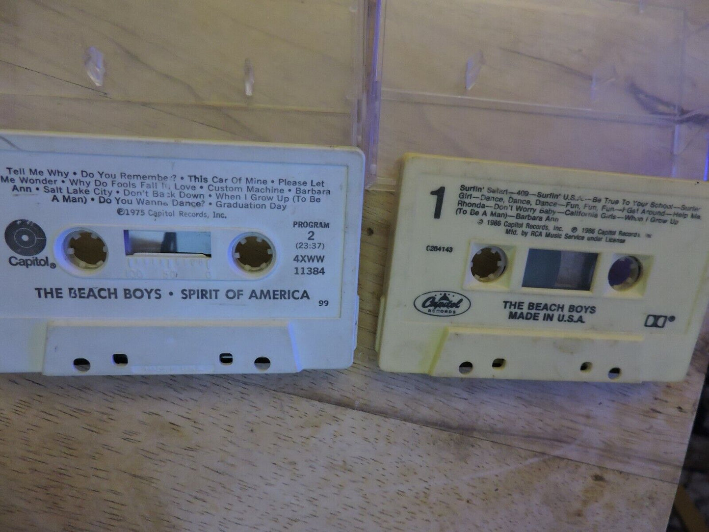 BEACH BOYS: SPIRIT OF AMERICA & MADE IN U.S.A.--CASSETTE TAPES--1975 & 1986