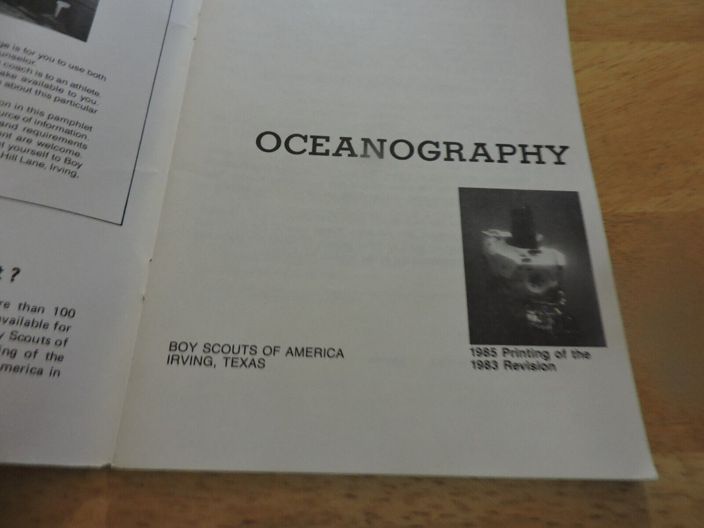 BOY SCOUTS OF AMERICA OCEANOGRAPHY  MERIT BADGE BOOK, 1985