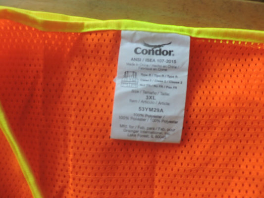 CONDOR SIZE 3X REFLECTIVE SAFETY VEST--NEW