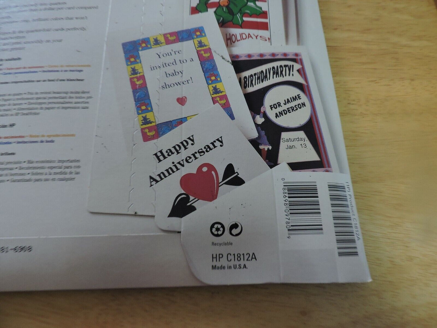 HP GREETING CARD PAPER HOME, FUN FOR ALL OCCASIONS! NEW PACKAGE OF 20 COLORED S