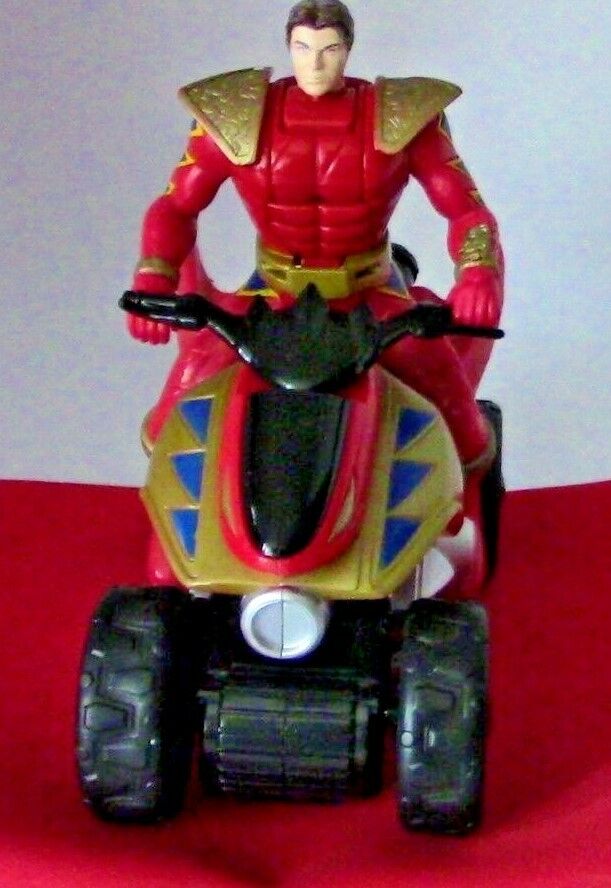 Bandai Red Power Ranger on his Motorcycle