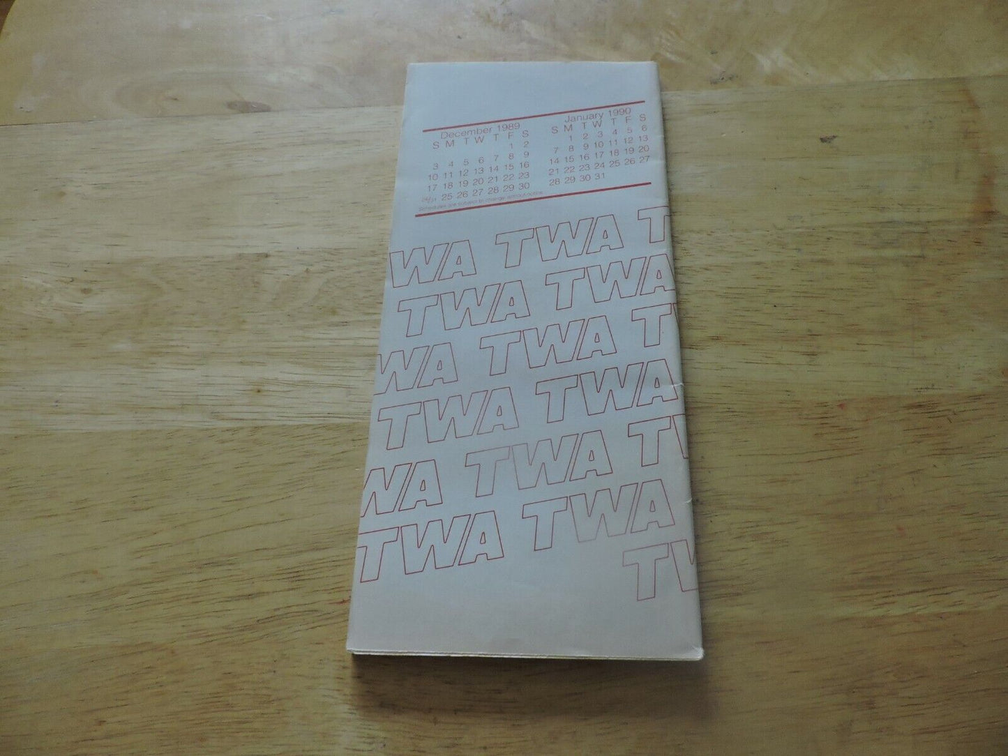 TWA Timeline Effective December 15, 1989