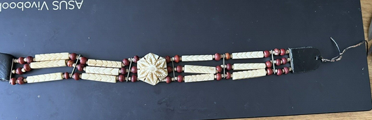 Pueblo Artist/Dancer: Beaded Chocker with leather bands