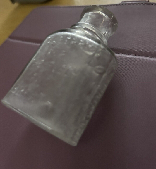 Vintage TEABERRY FOR THE TEETH AND BREATH GLASS BOTTLE 3.25X2.X1 INCHES