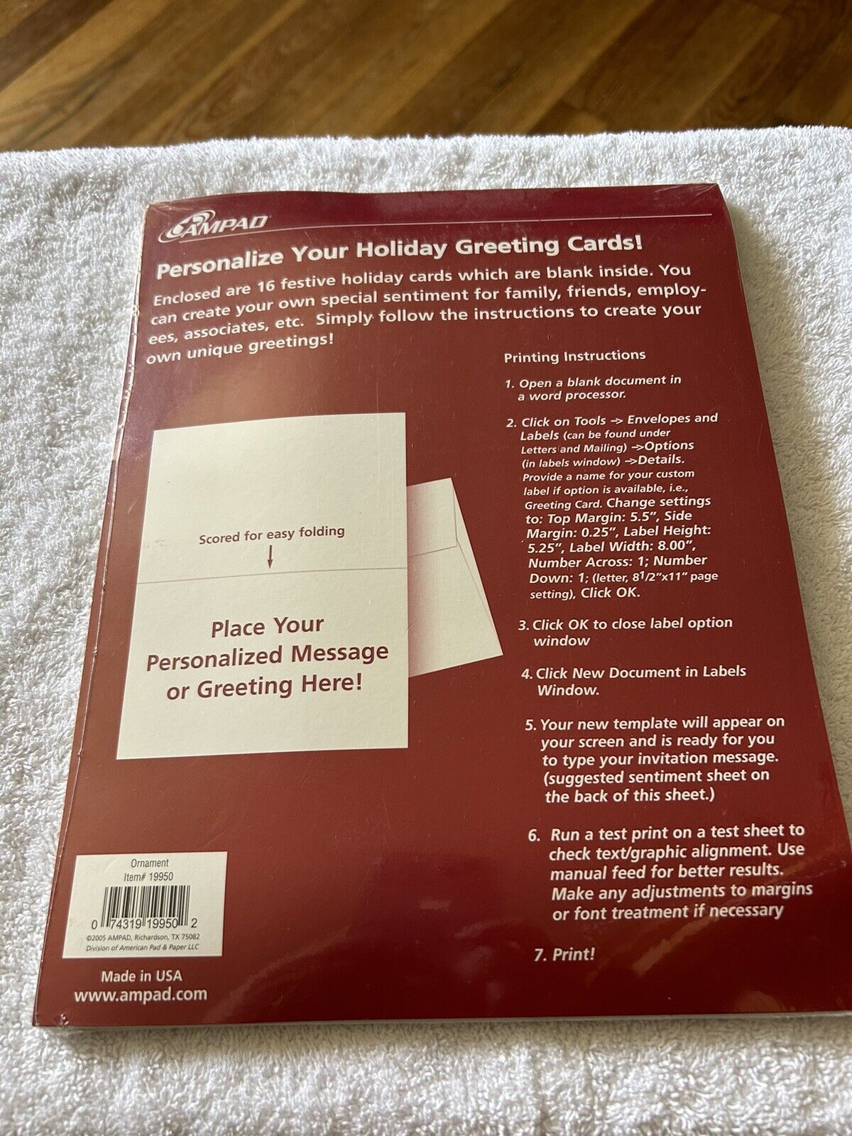 HOLIDAY GREETING CARDS 16 CARDS/ENVELOPES PRINT YOUR OWN MESSAGE