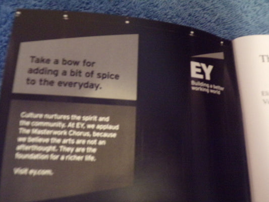 Playbill:The Masterwork Chorus - Back St. John Passion Concert (March 22, 2014)