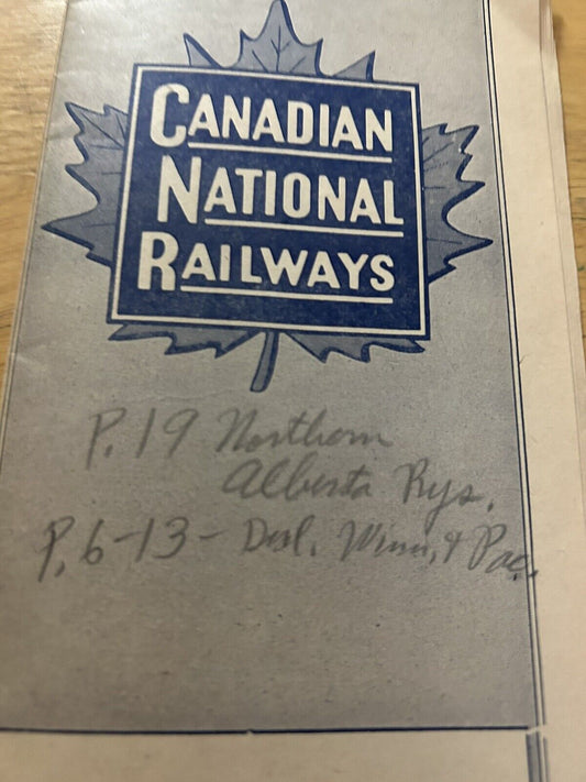 CANADIAN NATIONAL RAILWAYS TIMETABLES SEPTEMBER 27. 1953