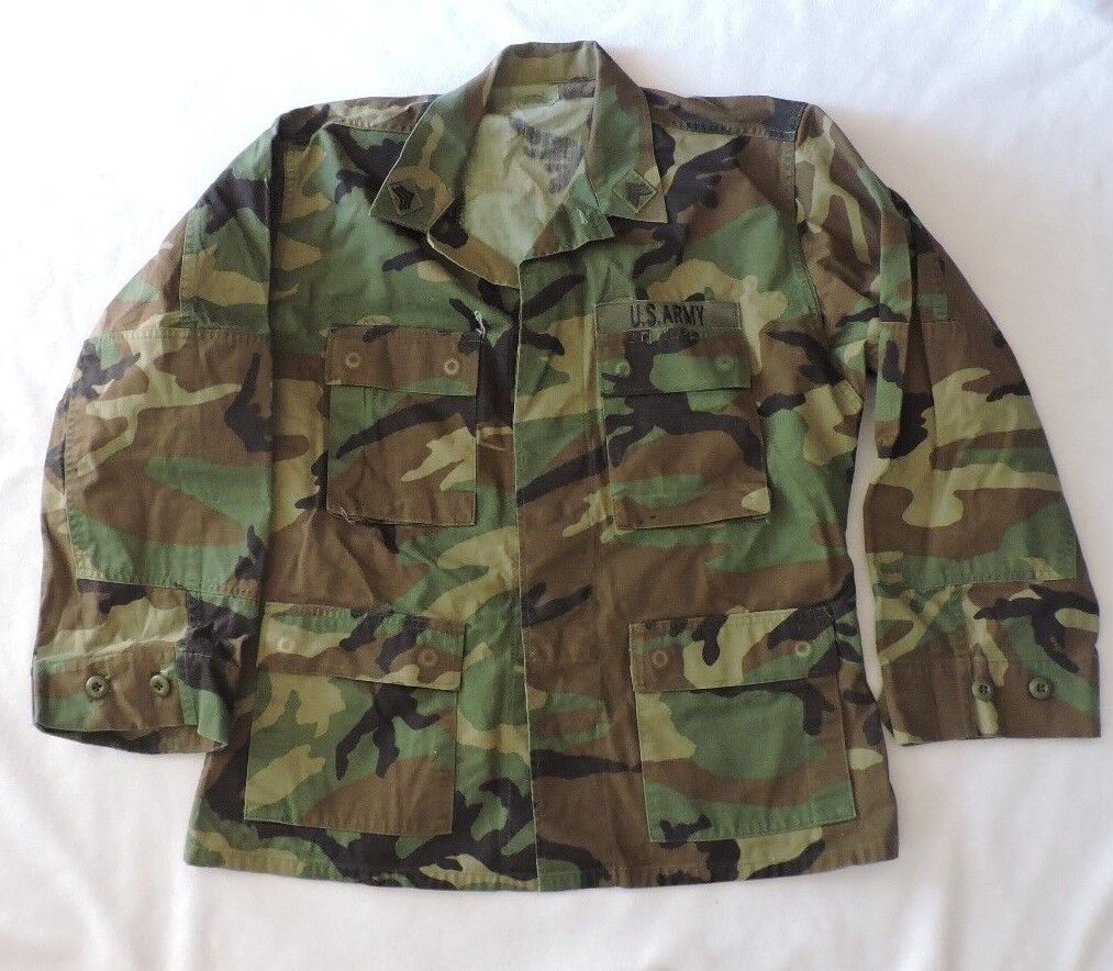 Camouflage U.S. Army Jacket-Size Medium-Sgt Insignia-U S Army Breast Patch