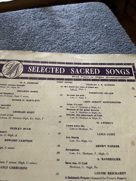 SHEET MUSIC: SELECTED SACRED SONGS WITH PIANO OR ORGAN