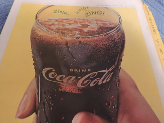 Coke Advertisement National Geographic Magazine from April, 1962