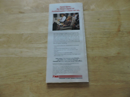 TWA Worldwide Timetable January 7 1993