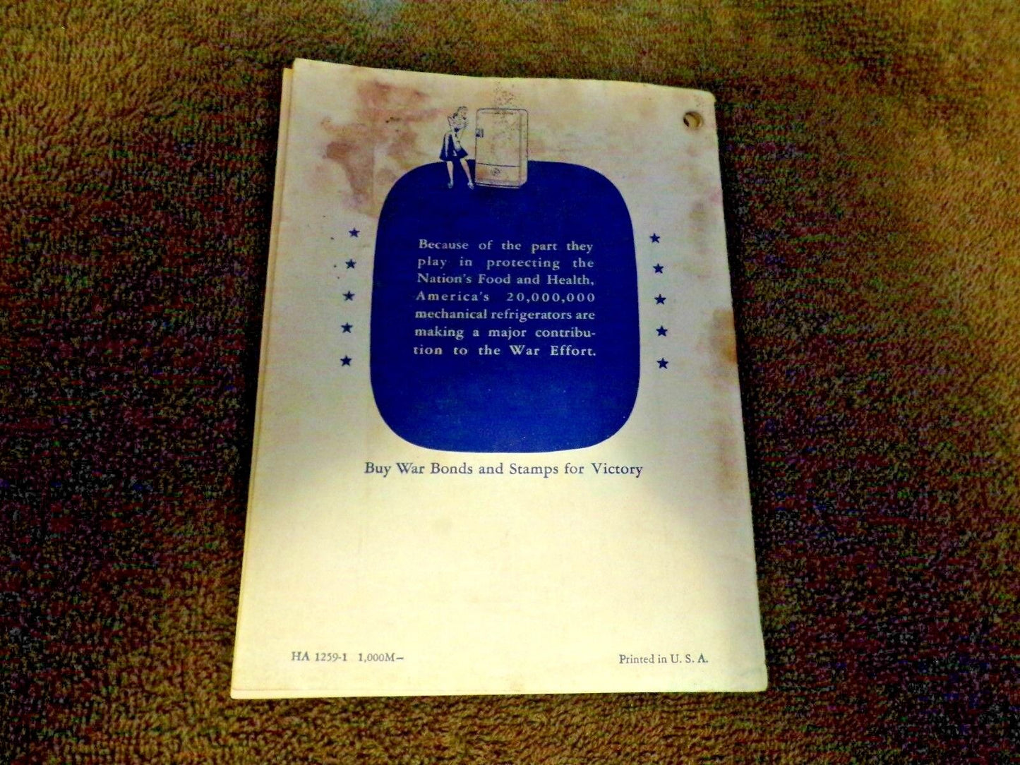 1943 Pamplet-"Wartime Suggestions Help You Get the Most Out of Your Refrigerator