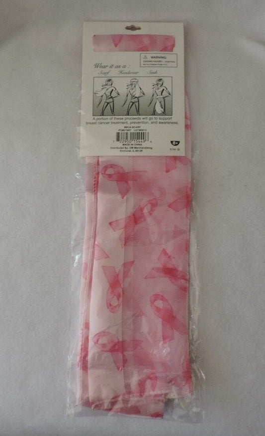 Multi-Purpose Breast Cancer Awareness Scarf-New