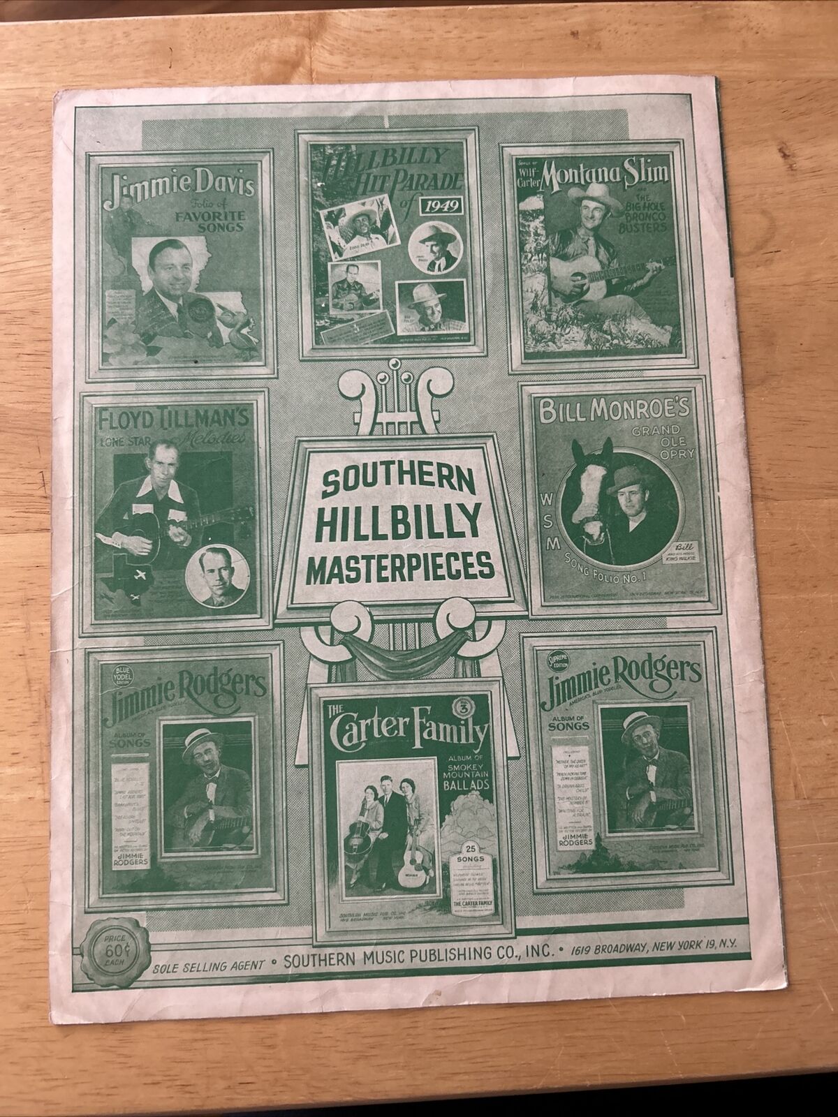 Slipping Around Floyd Tillman Sheet Music 1949