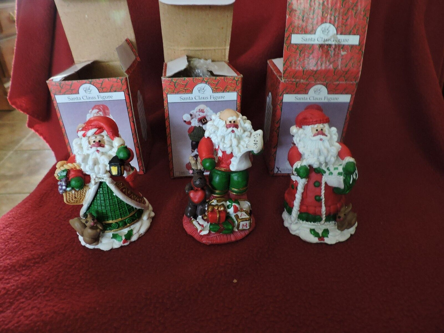 SET OF THREE SANTAS--ARTMARK--3.5 INCHES TALL