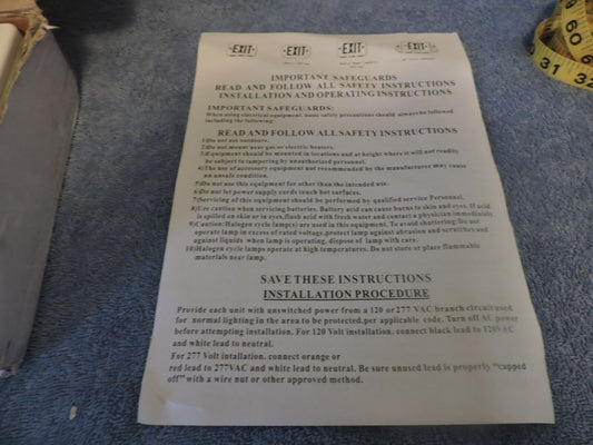 Lighted (Electric) EXIT Sign With Extra Cover (Contractor Freindly)