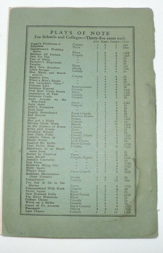 Vintage (1892) Play: