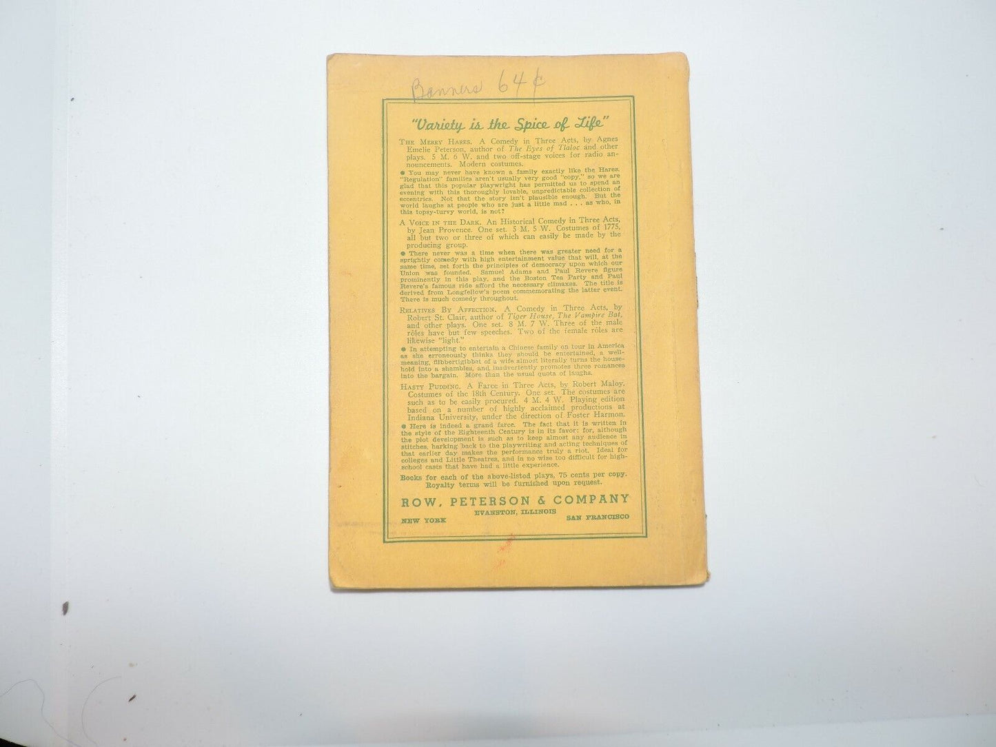 A Row-Peterson Play-- The Very Light Brigade-- Kathryn Prather--1911