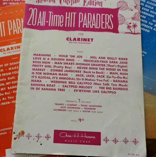 20 ALL-TIME PARADERS-- LOT OF 5 ---FOR CLARINET