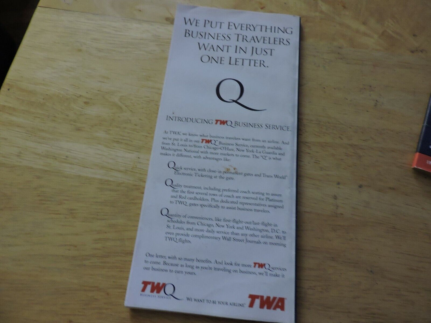 TWA Worldwide Timetable Effective MARCH 2, 1998