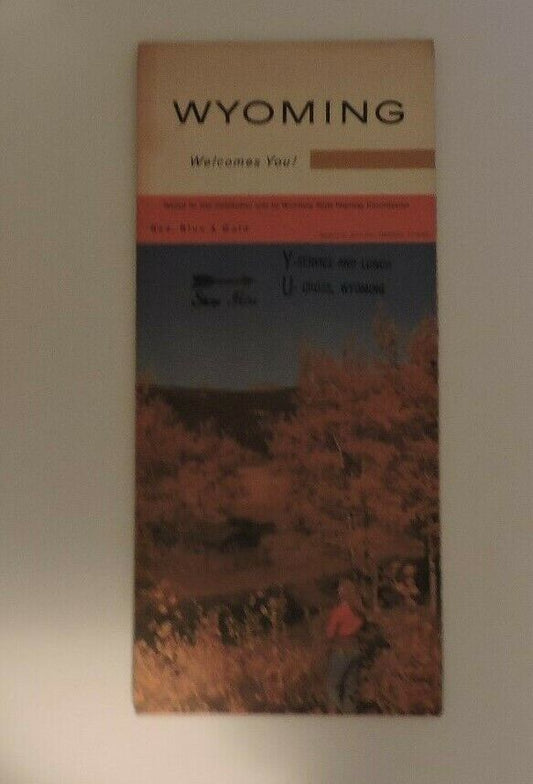 Vintage 1961 Wyoming Welcomes You Map