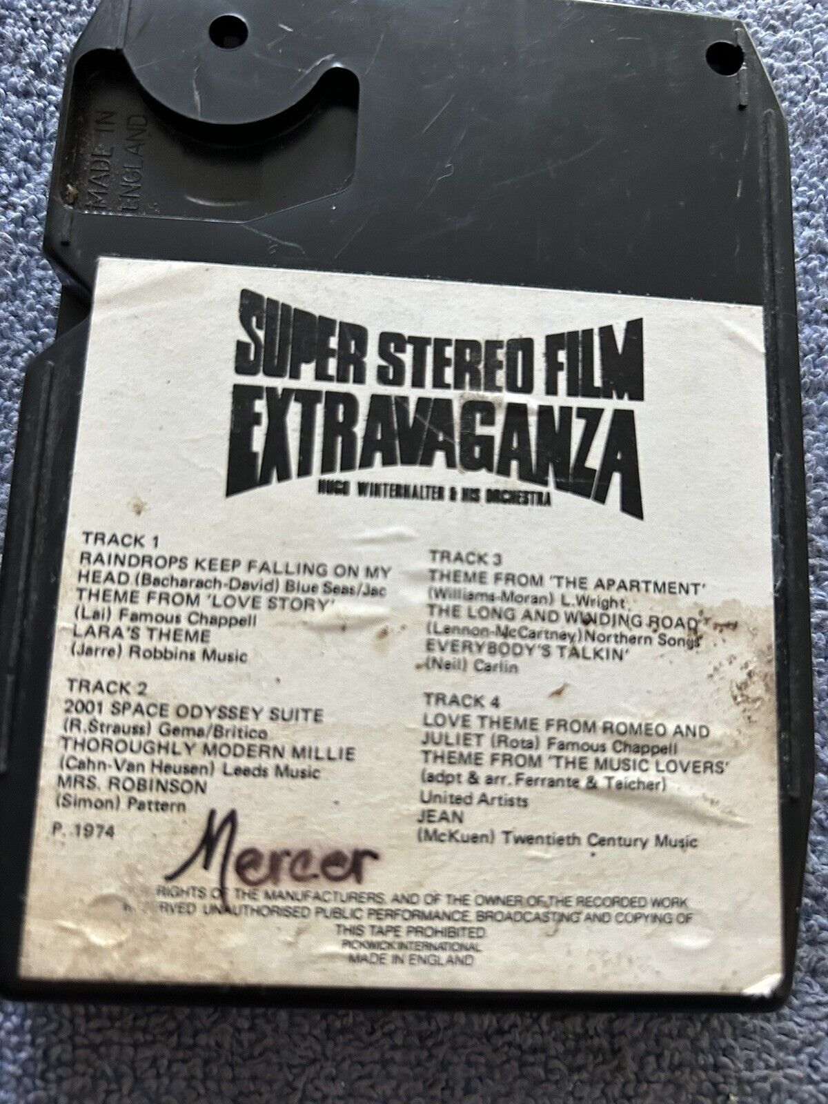 8 TRACK TAPE: HALLMARK: SUPER STEREO FILM EXTRAVAGANZA-- HUGO WINTERHALTER