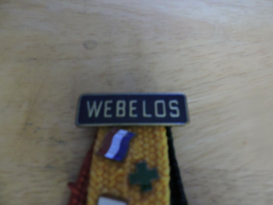 WEBELOS YELLOW, RED, GREEN RIBBON PIN WITH 4 PINS