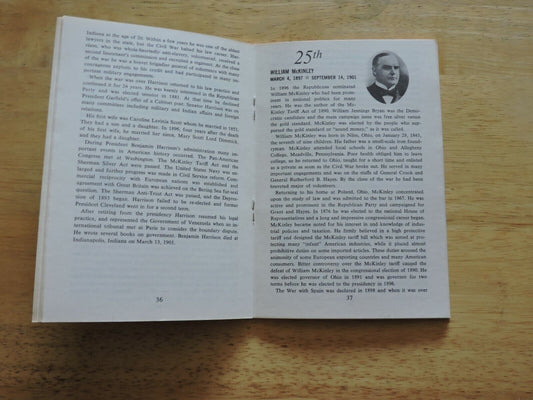 Presidents of The United States Pamphlet, Published 1971 by Hancock Insurance Co