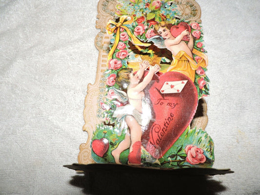 VINTAGE: TO MY VALENTINE 3-D CARD PRINTED IN GERMANY
