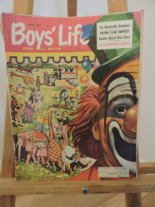 BOYS LIFE MAGAZINE - MARCH 1960 - CLOWN COVER