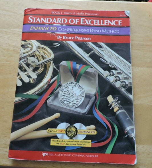 BOOK 1-DRUMS & MALLET PERCUSSION: STANDARD OF EXCELLENCE WITH CDs 1993