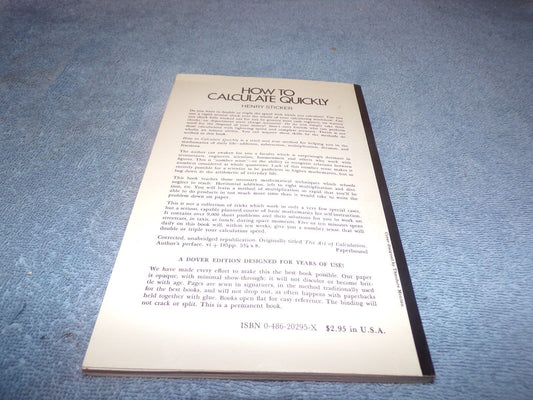 How to Calculate Quickly Full Course In Speed Arithmetic Henry Sticker 1955