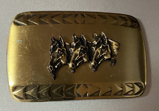 BELT BUCKLE (Made in the USA): Featuring "Horses"
