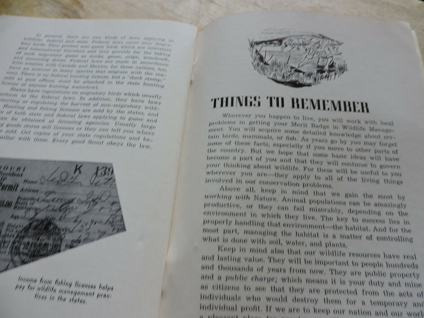 BOY SCOUT MERIT BADGE BOOK: WILDLIFE MANAGEMENT  1952