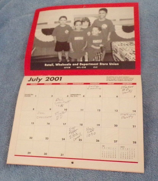 TWA Memorabilia: RWDSU Union Calendar 2001