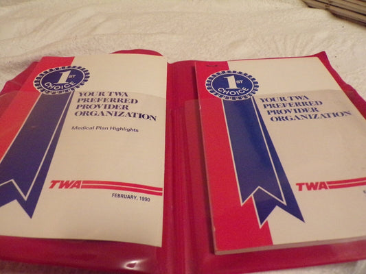 Vintage 1990 TWA Health Benefits Information Booklets