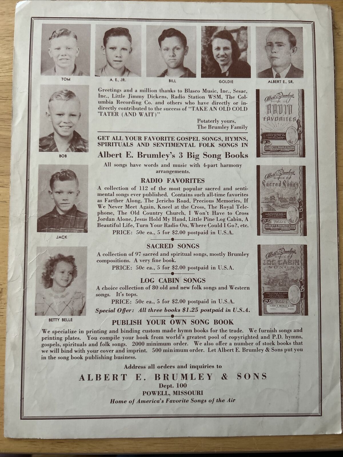 Take an Old Cold 'Tater (And Wait) Sheet Music 1924 by E.M. Barlett