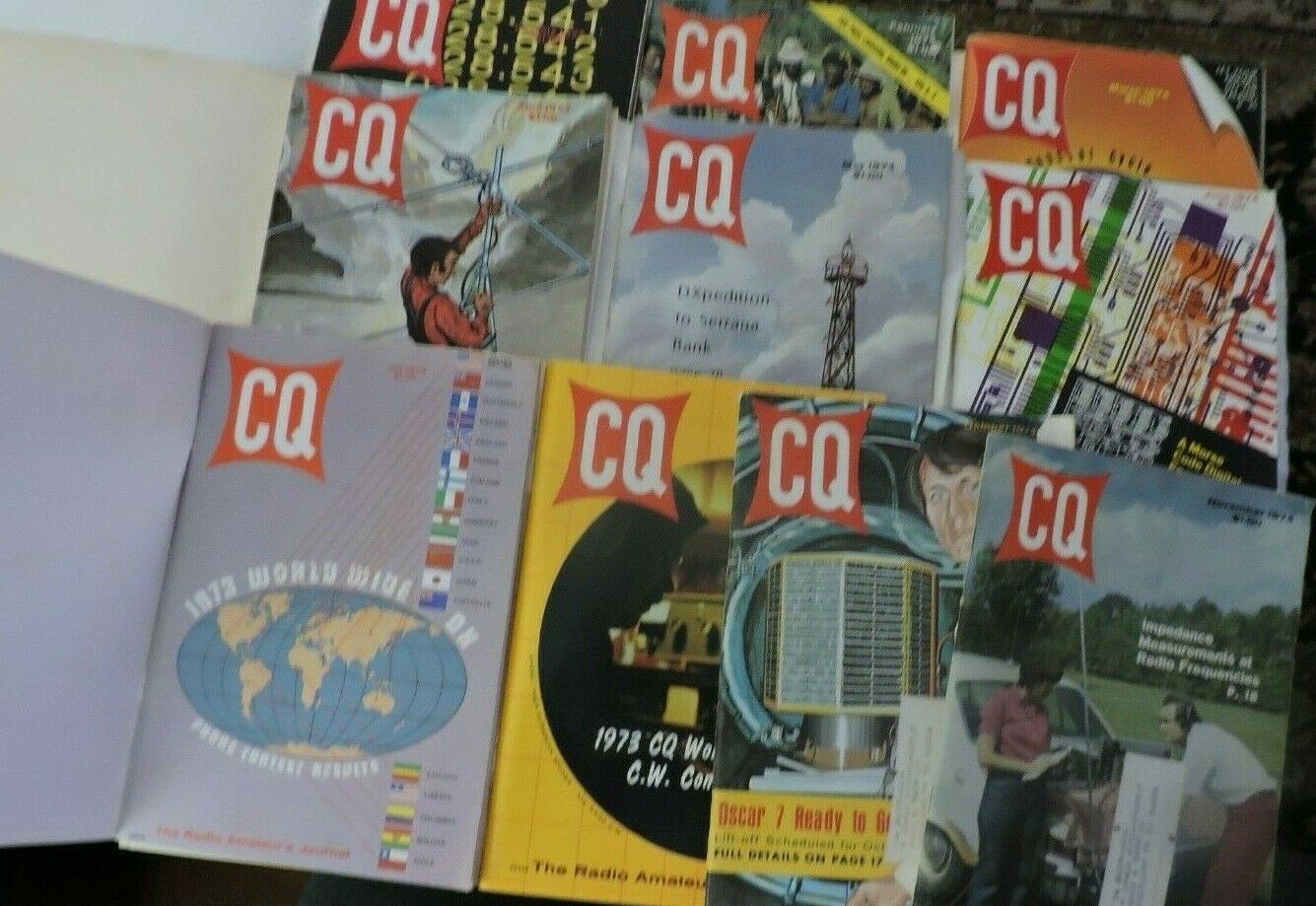 SET OF 10 CQ THE RADIO'S AMATEUR'S JOURNAL 1974 (MISSING SEPTEMBER & DECEMBER)